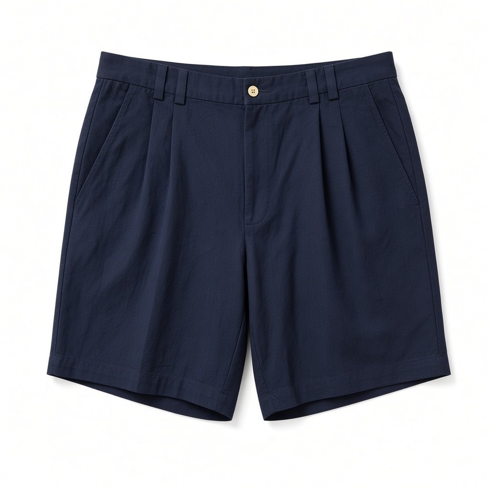 Tommy Bahama Shorts Men's 35 Black 100% Silk Pleated Relaxed Fit Twill Casual